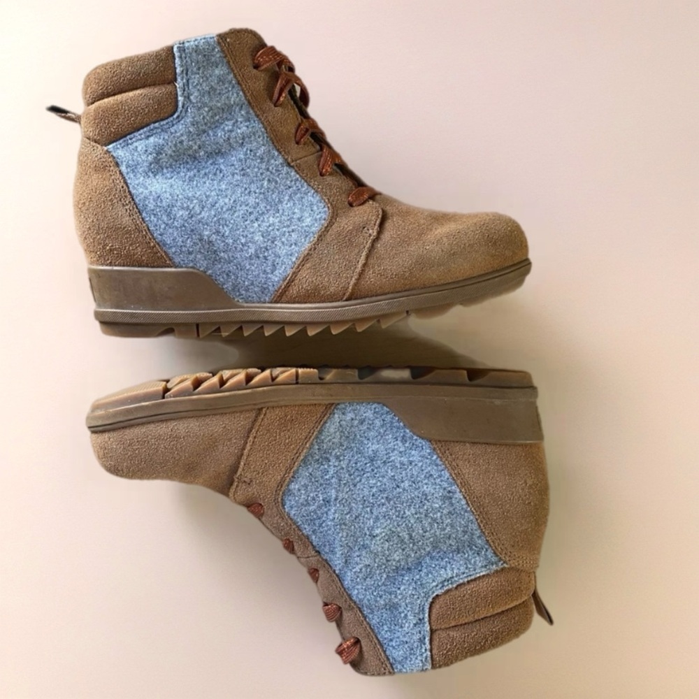 Sorel Evie Lace-Up Wedge Ankle Boots